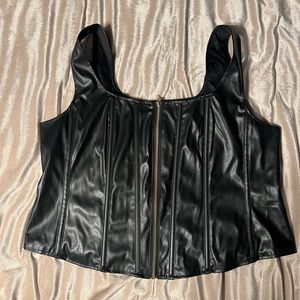 Faux Leather Top